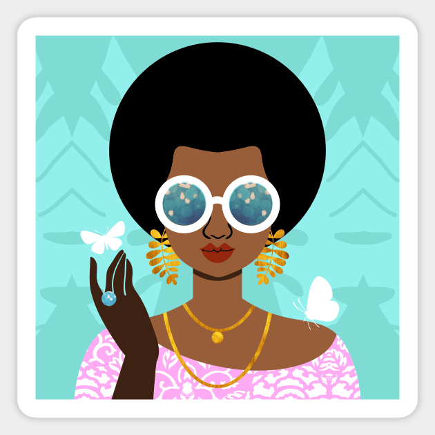 Afro Hairstyle Fashion Girl Sticker by tabithabianca